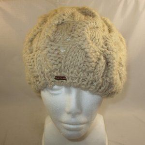 Free People Beige Cable Knit Beanie Hat